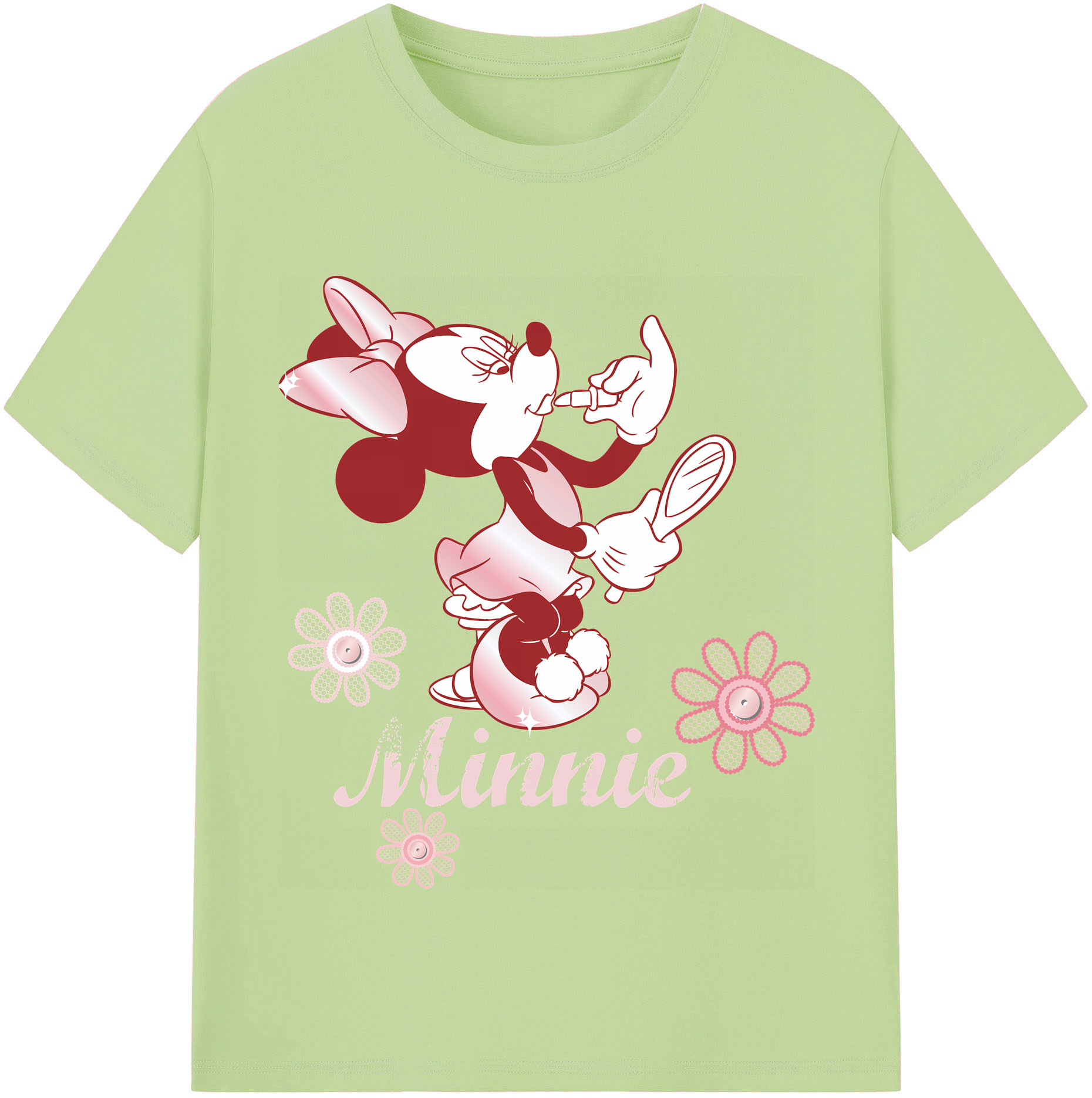 （画像用） ミッキーマウス Mickey Mouse 綿100％半袖Tシャツ（フロントプリント）
